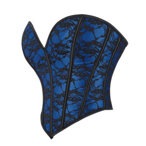 Retro Blue And Black Lace Sexy Short Corset